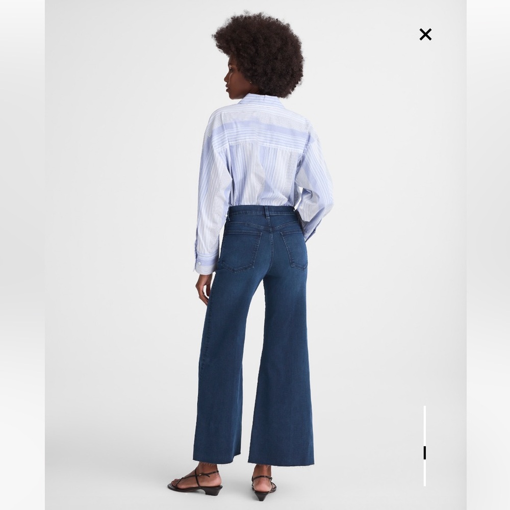MADEWELL Tall Flared Wide-Leg Crop Jeans - Dark Blue NWT - Picture 4 of 16